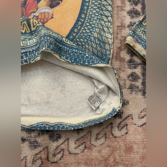 90s VTG WORK Out Of Time GreenLabel Indie Ganesha Graphic Streetwear Top Women M - Picture 4 of 7